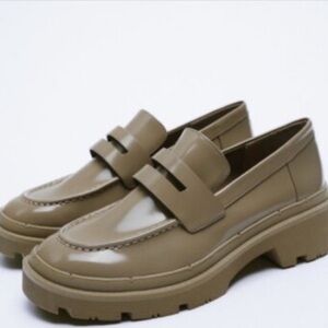 Zara Brown Chunky Loafers for Women